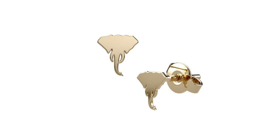 Elephant Head Silhouettes Studs