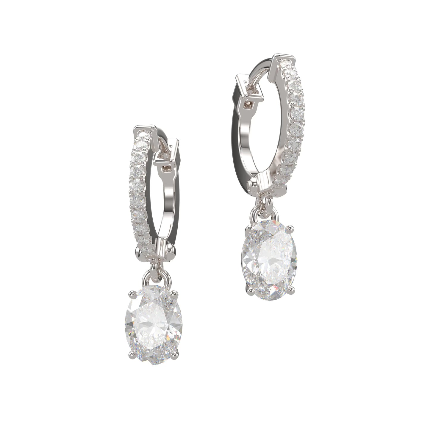 Oval Diamond Drops