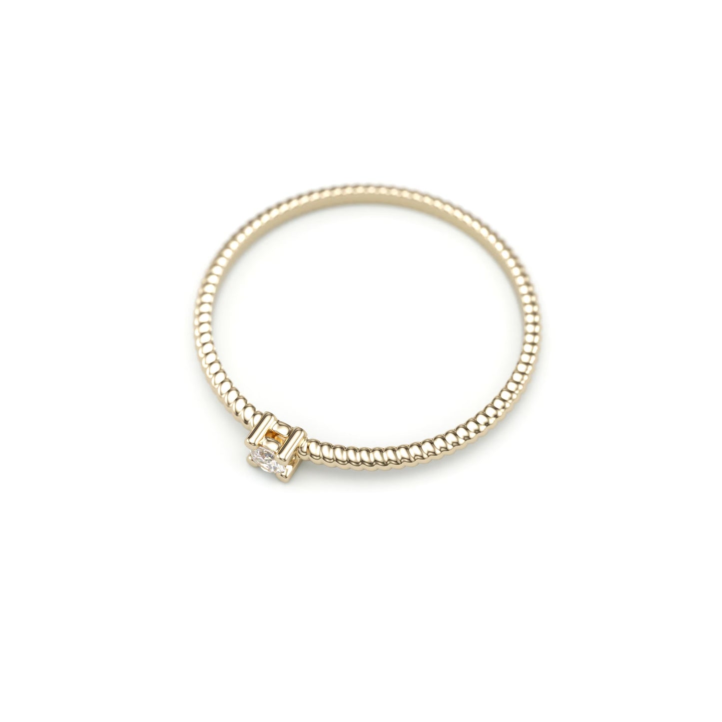 Cable Diamond Stack Ring