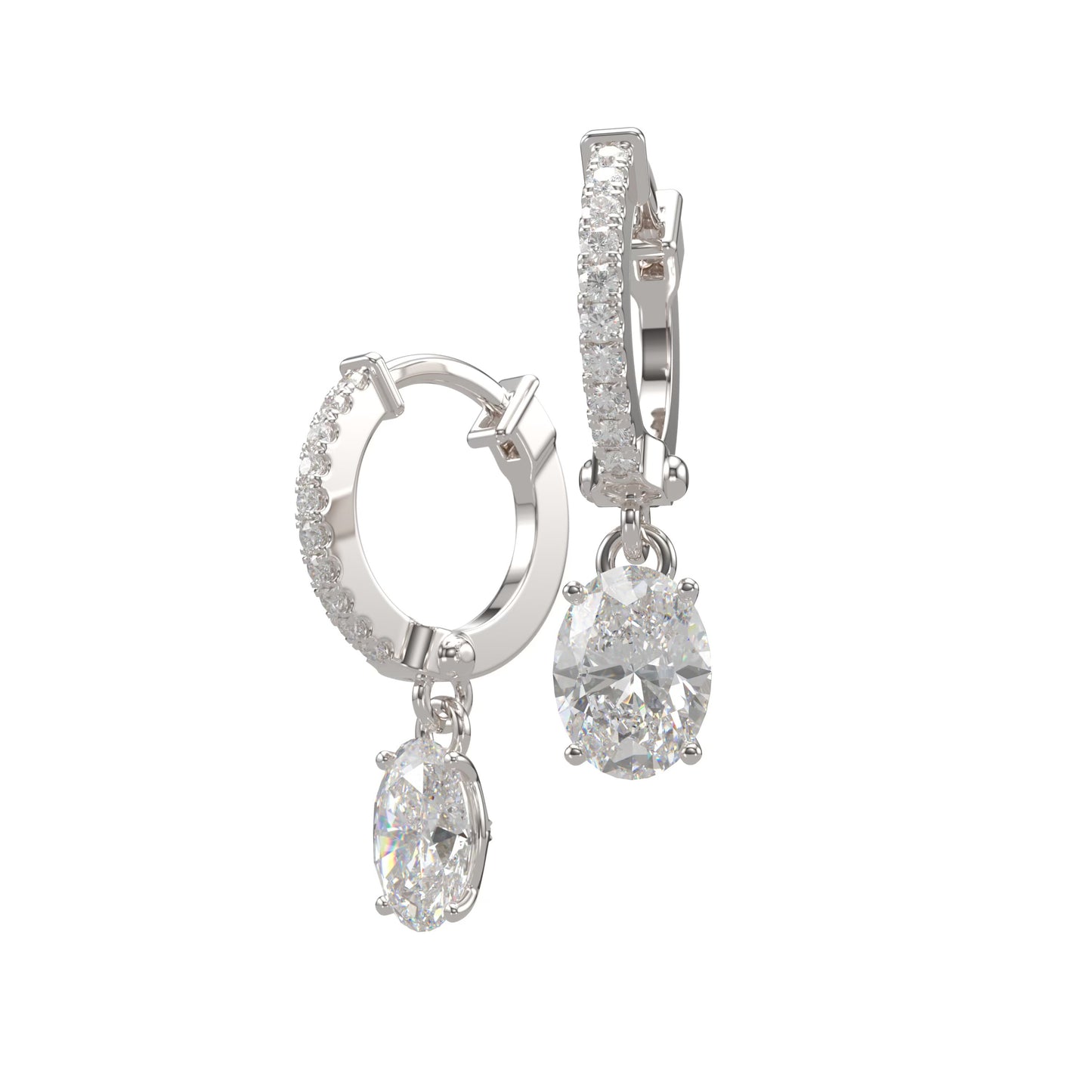 Oval Diamond Drops