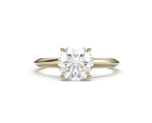 Classic Knife edge Solitaire Engagement Ring. 4 Prong
