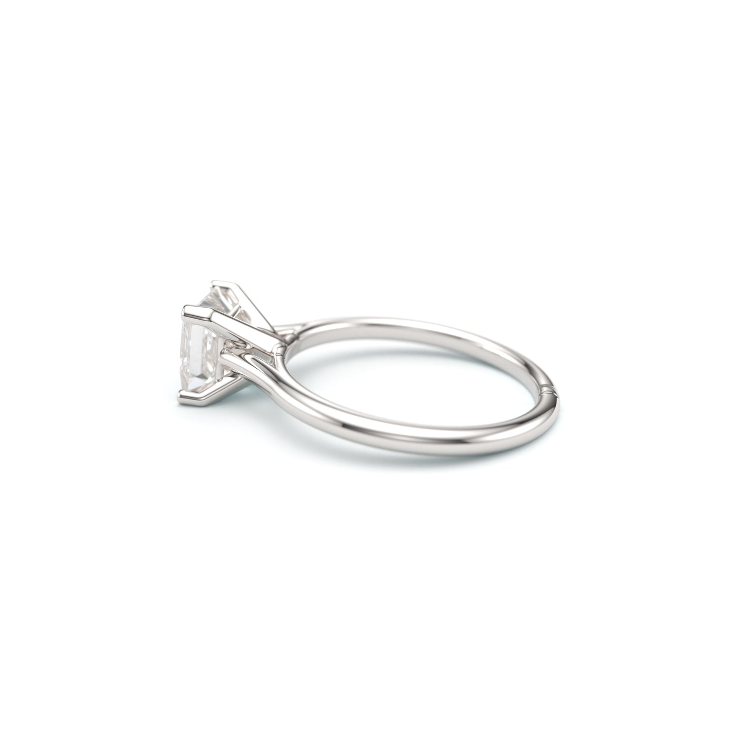 Princess on Classic Cathedral Solitaire Band