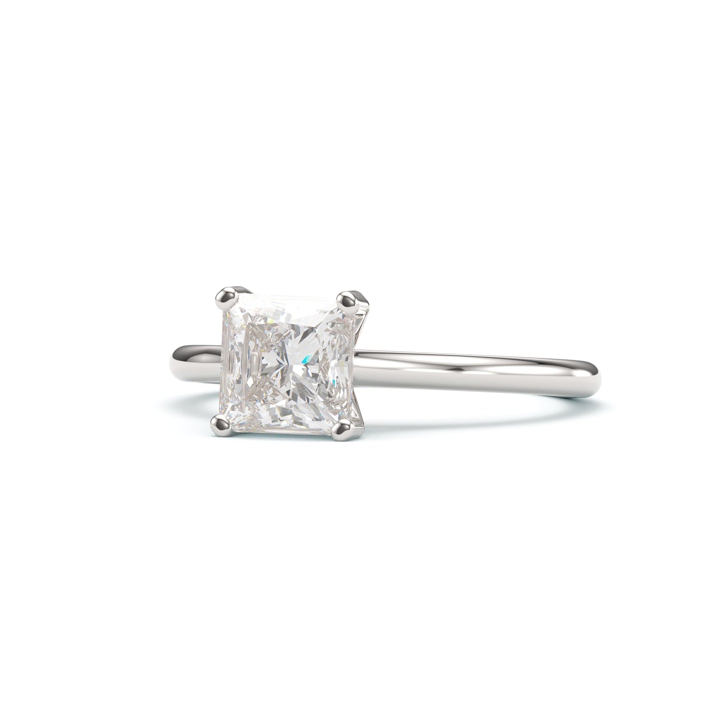 Princess on Classic Cathedral Solitaire Band