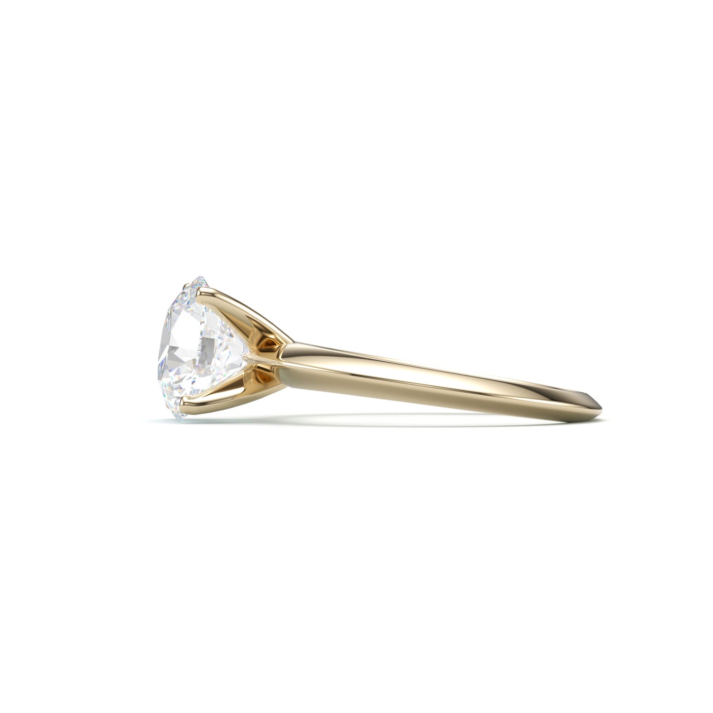 Classic Knife edge Solitaire Engagement Ring. 4 Prong