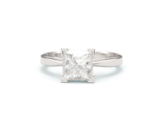 Classic Princess Solitaire Engagement Ring.