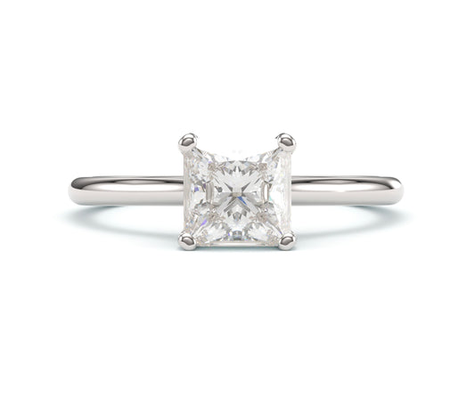 Princess on Classic Cathedral Solitaire Band