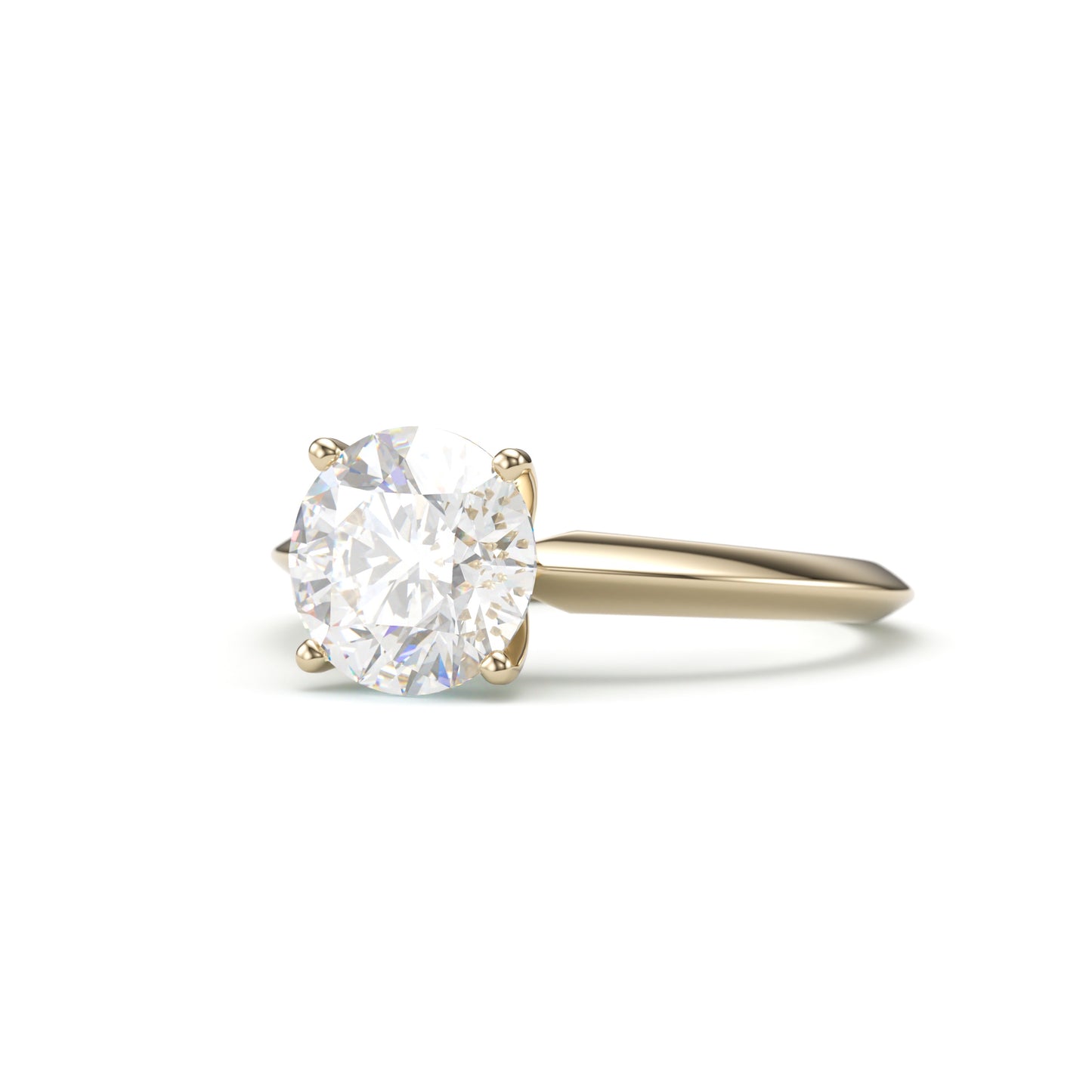 Classic Knife edge Solitaire Engagement Ring. 4 Prong