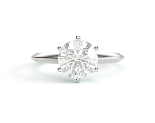 Classic Knife edge Solitaire Engagement Ring. 6 Prong