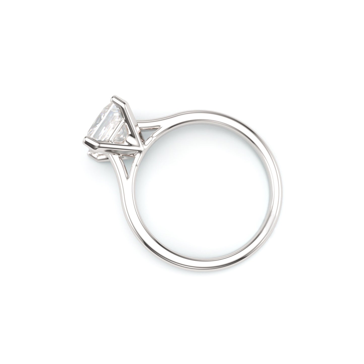 Princess on Classic Cathedral Solitaire Band