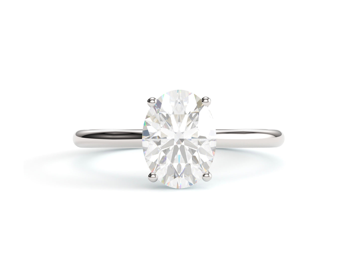 Oval on Solitaire Cathedral Band