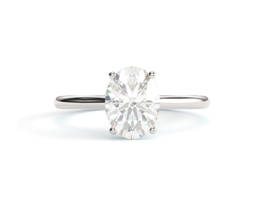 Oval on Solitaire Cathedral Band