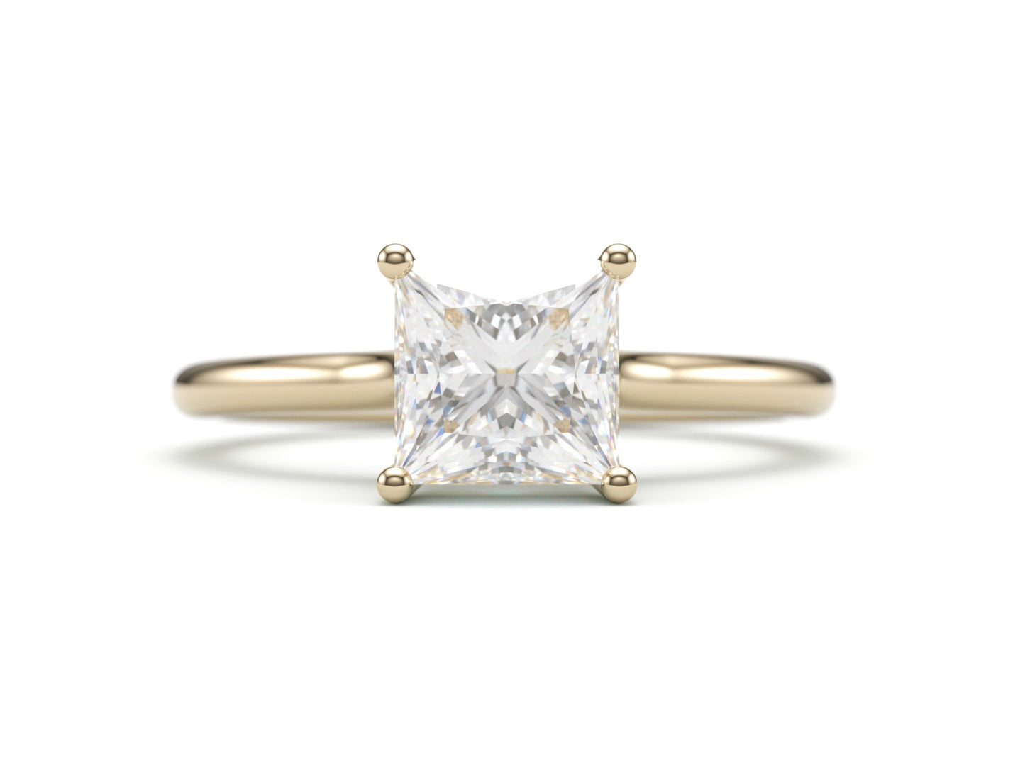 Classic Princess Solitaire Engagement Ring.