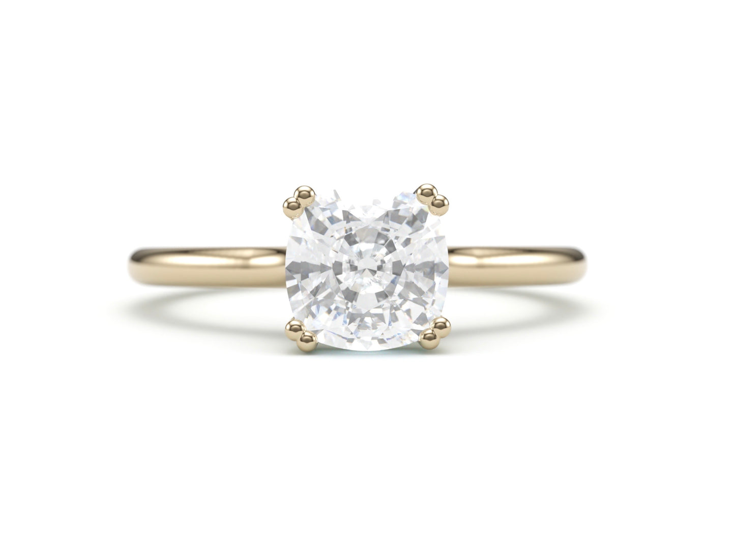 Classic Cushion Solitaire Engagement Ring.