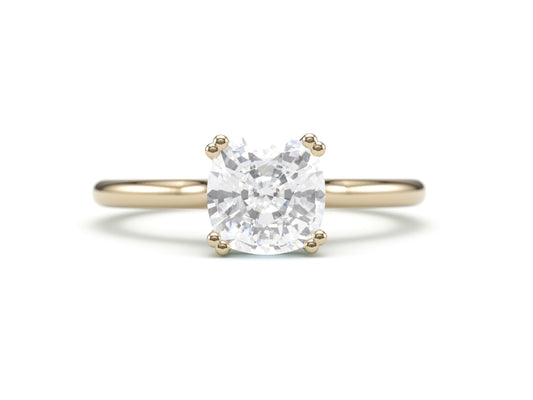 Classic Cushion Solitaire Engagement Ring.