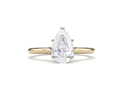 Classic Pear Solitaire Engagement Ring.