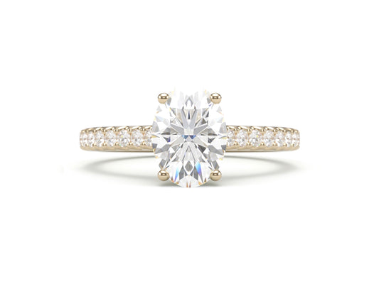 Classic Pave Diamond Oval Engagement Ring.