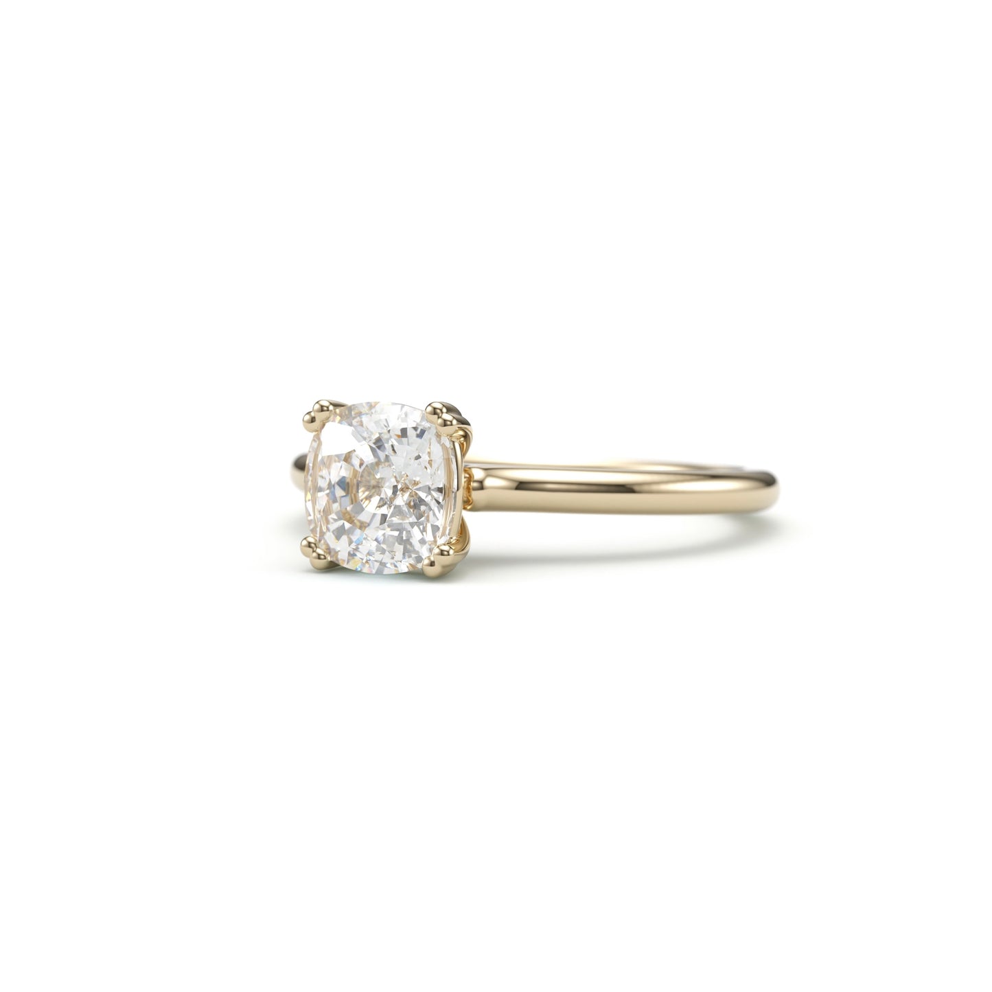 Classic Cushion Solitaire Engagement Ring.