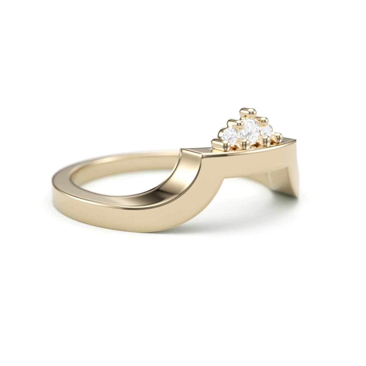 Platform Tiara Diamond Top Wedding Band. 1.8 mm