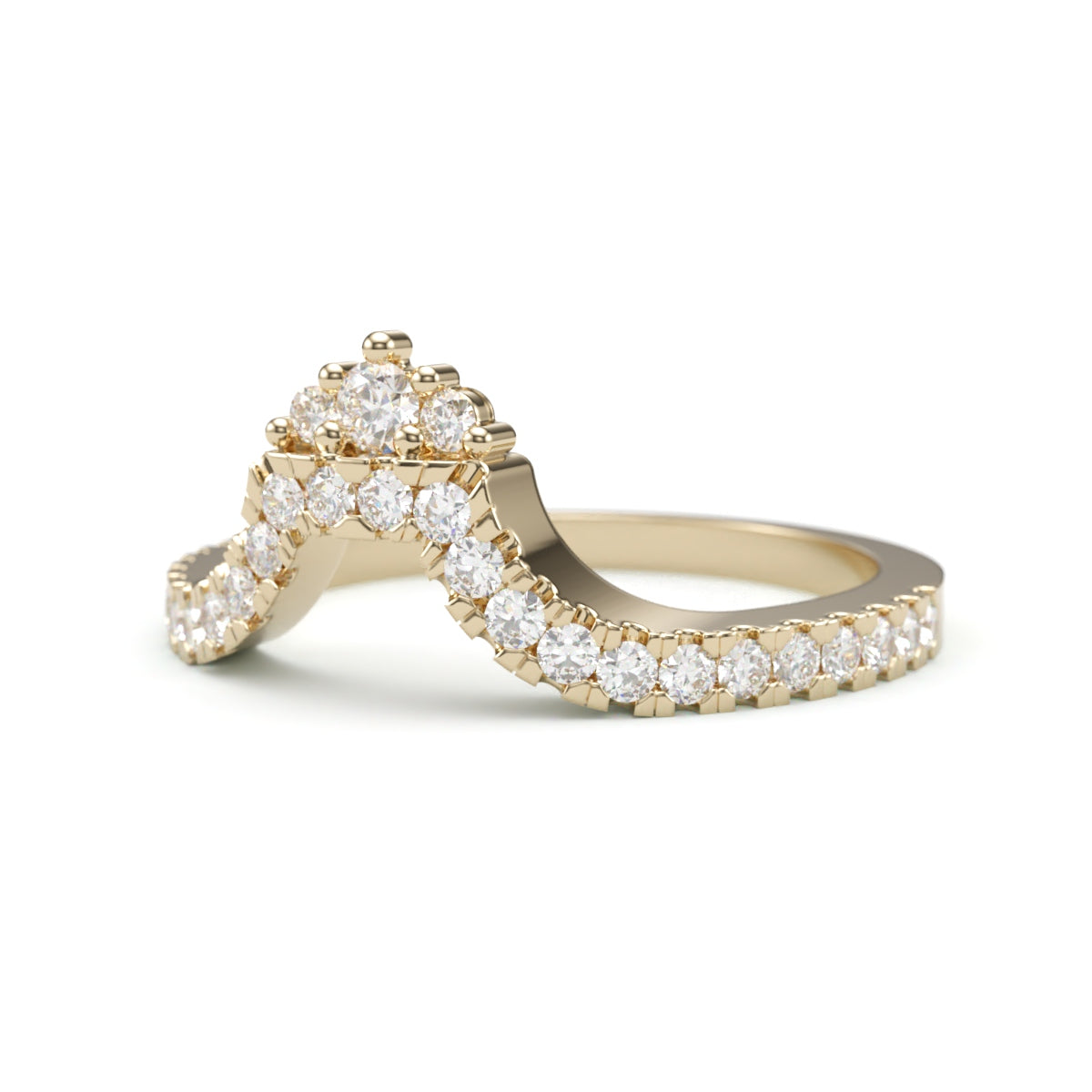 Royal Tiara Pave Diamond Wedding Band. 1.8 mm