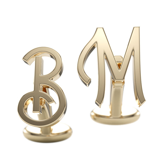 Initial cufflinks for French cuff