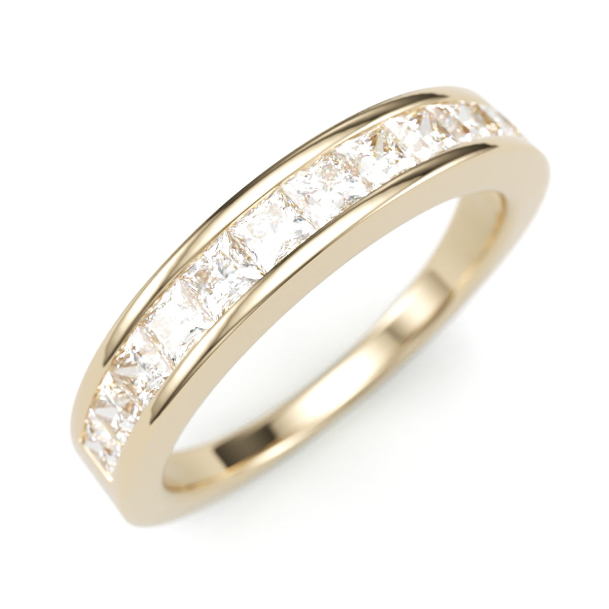 Classic Princess Channel Wedding Band. 3.2mm Half round