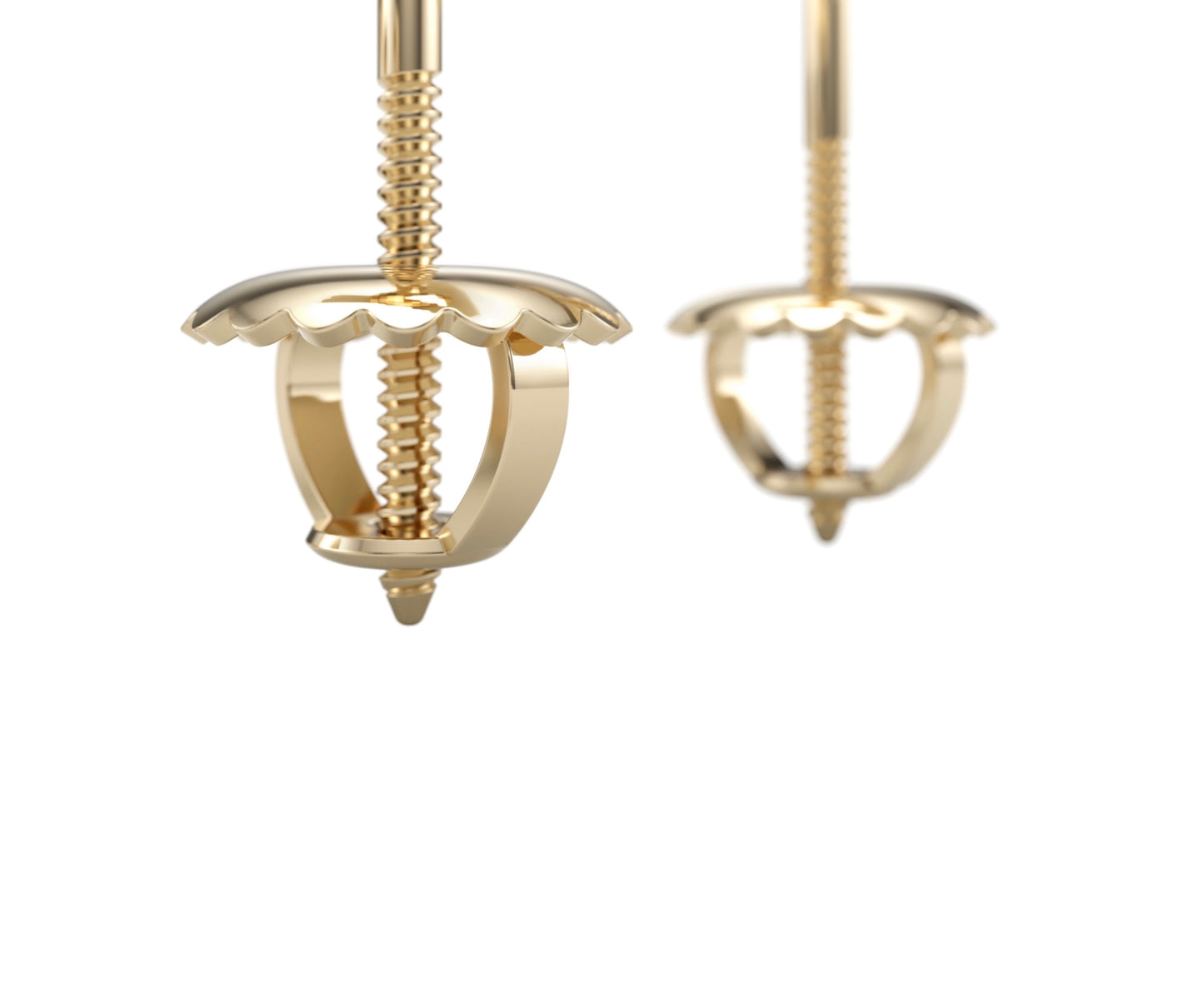Classic Diamond Stud Cluster Earrings. Screw Back
