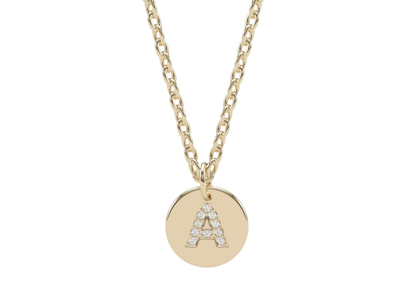 Diamond Initial Tab Necklace