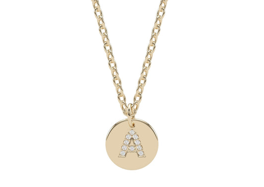 Diamond Initial Tab Necklace