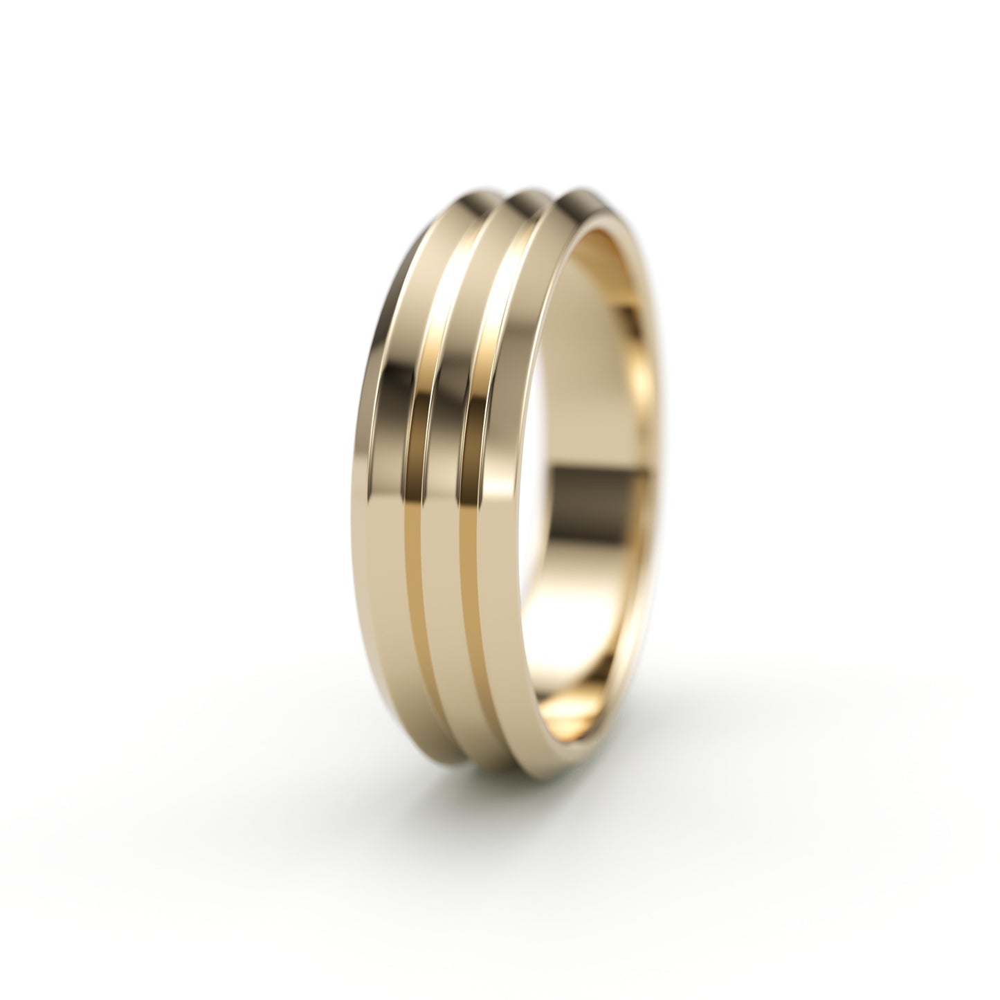 Three Peak wedding band. 6mm