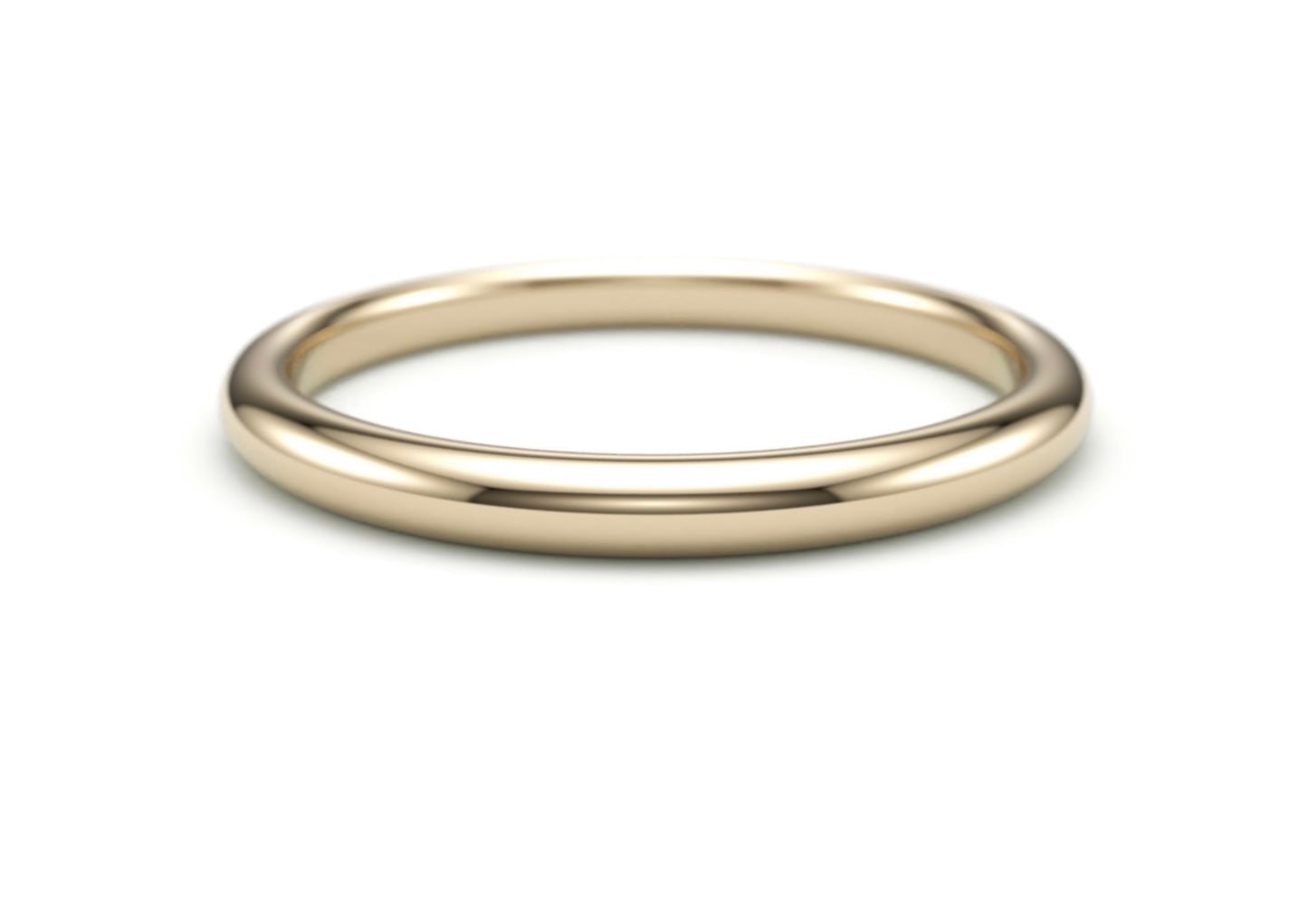 Classic Solid Gold Wedding Band. 2mm