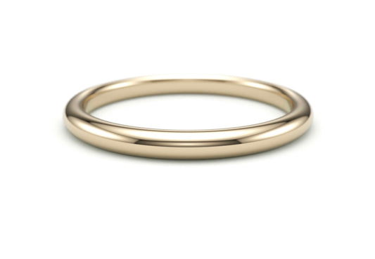 Classic Solid Gold Wedding Band. 2mm
