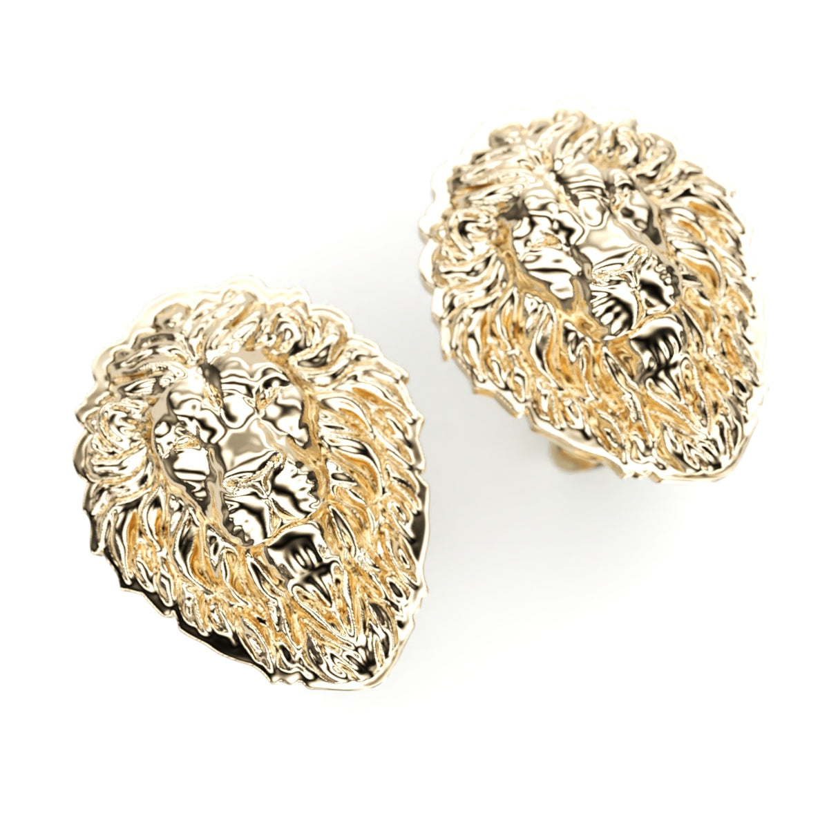 Solid 14k Gold Lion Cufflinks.