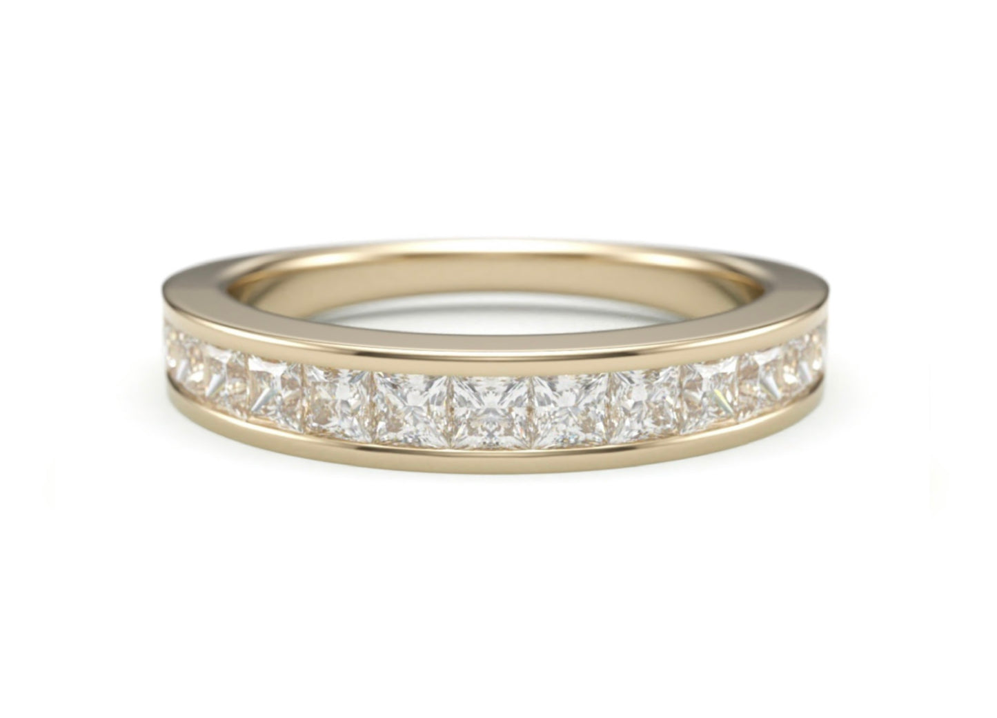 Classic Princess Channel Wedding Band. 3.2mm Half round
