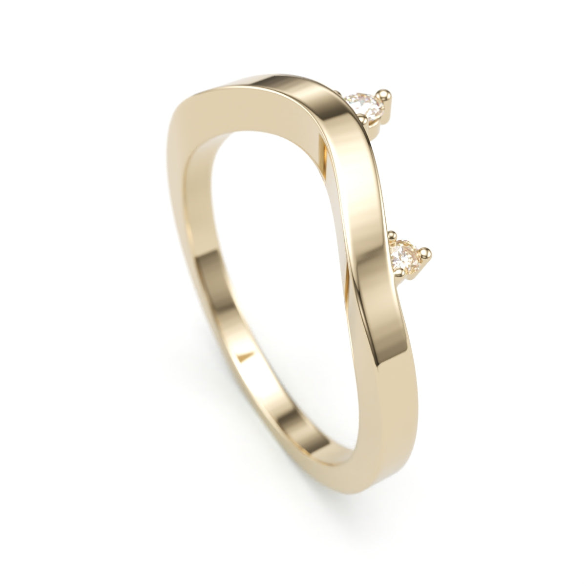 Curved Tiara Diamond Top Wedding Band. 1.8 mm