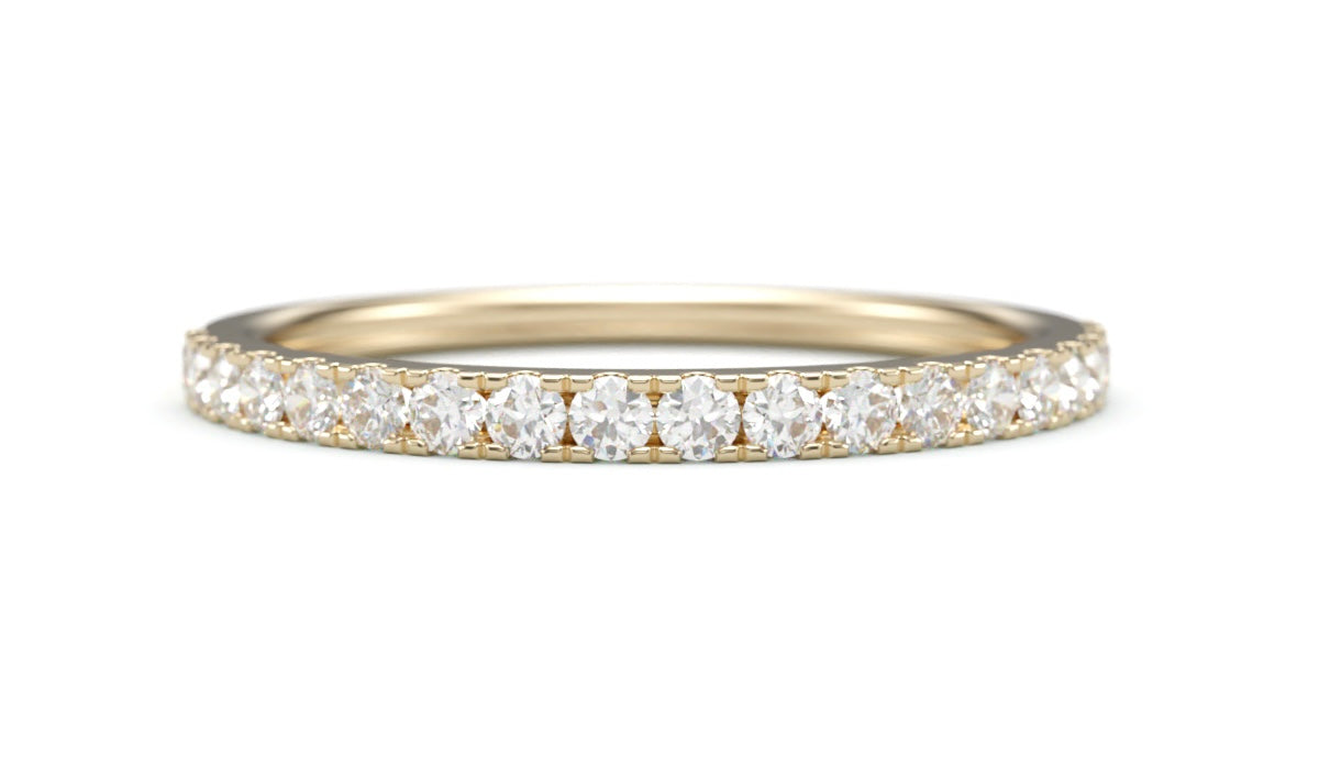Classic Pave Diamond Wedding Band. 2 mm