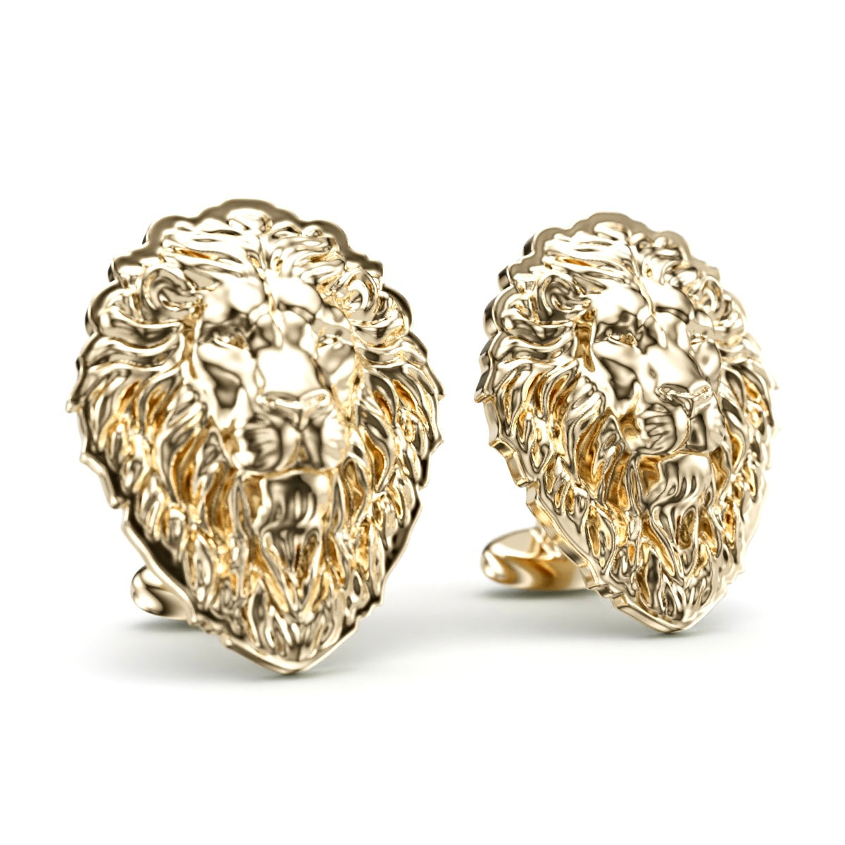 Solid 14k Gold Lion Cufflinks.