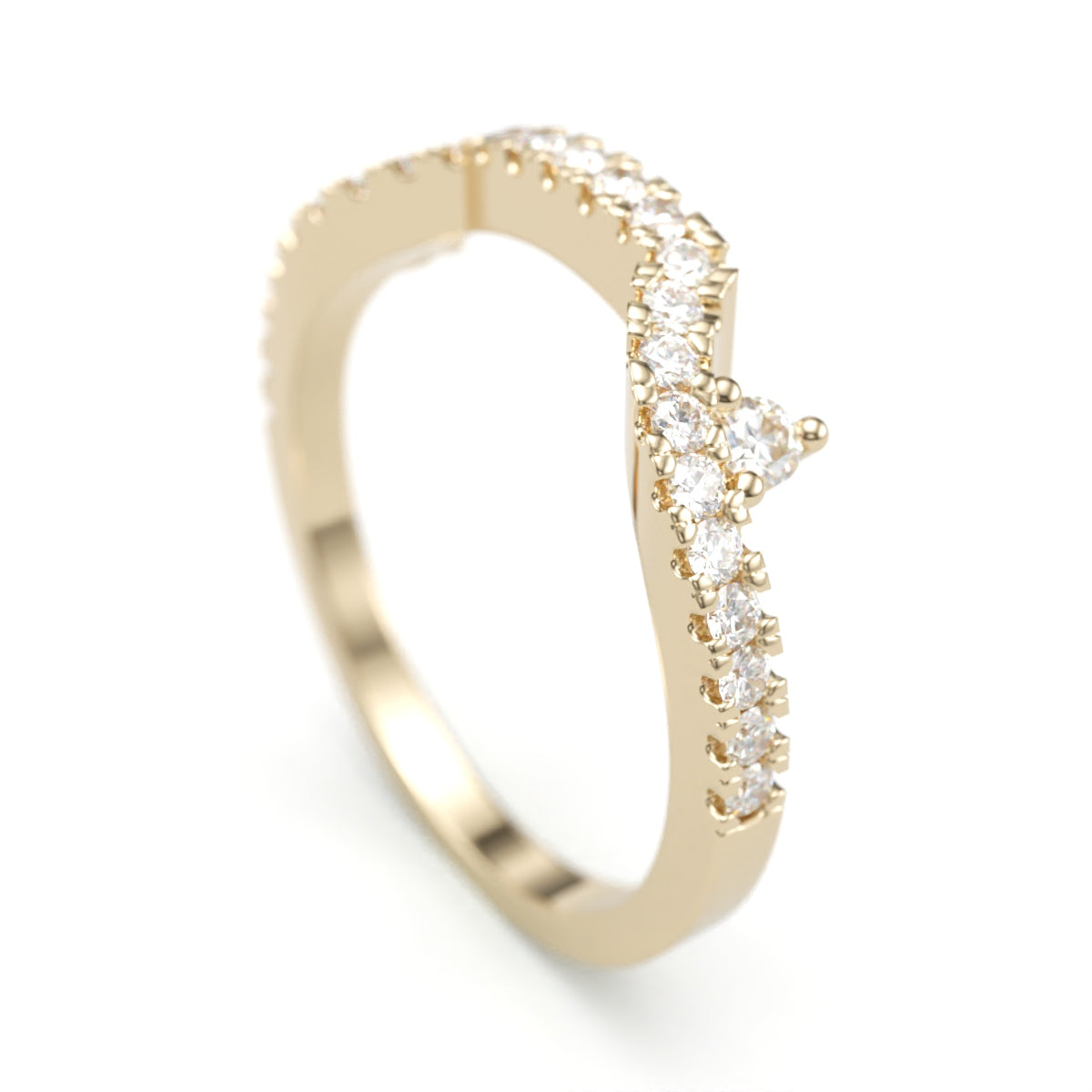 Horizontal Tiara Pave Diamond Wedding Band. 1.8 mm
