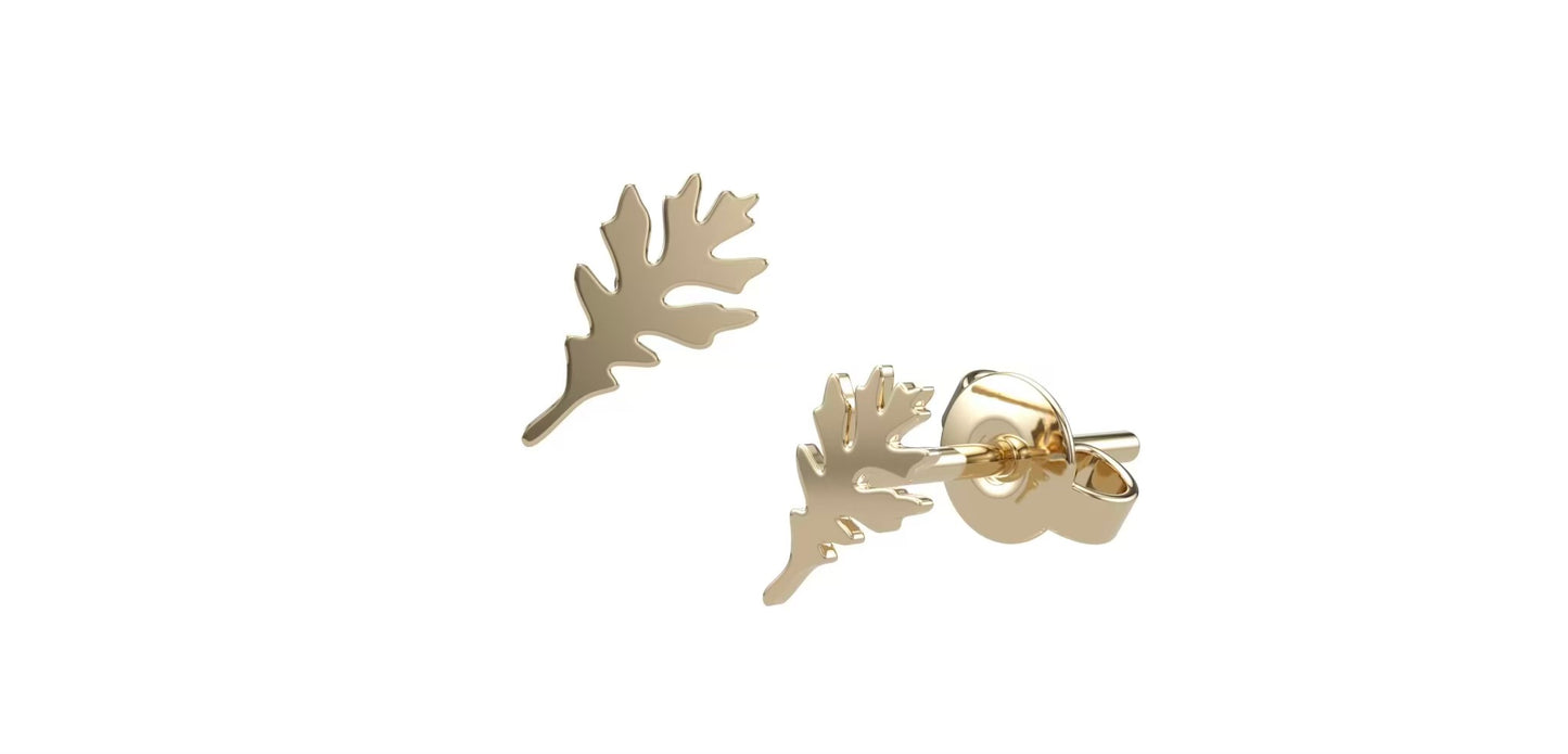 Autumn Leaf Silhouette Studs