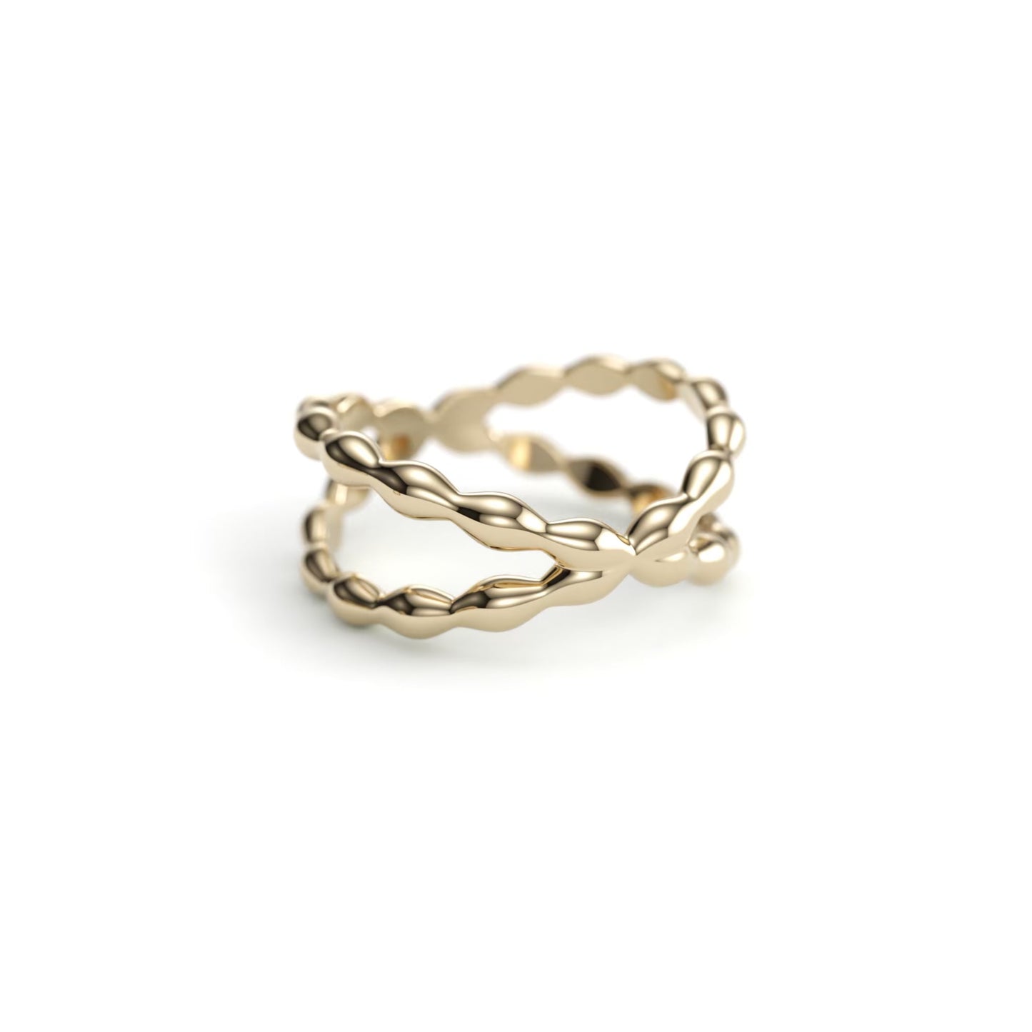 Cross Cross Droplet Stack Ring