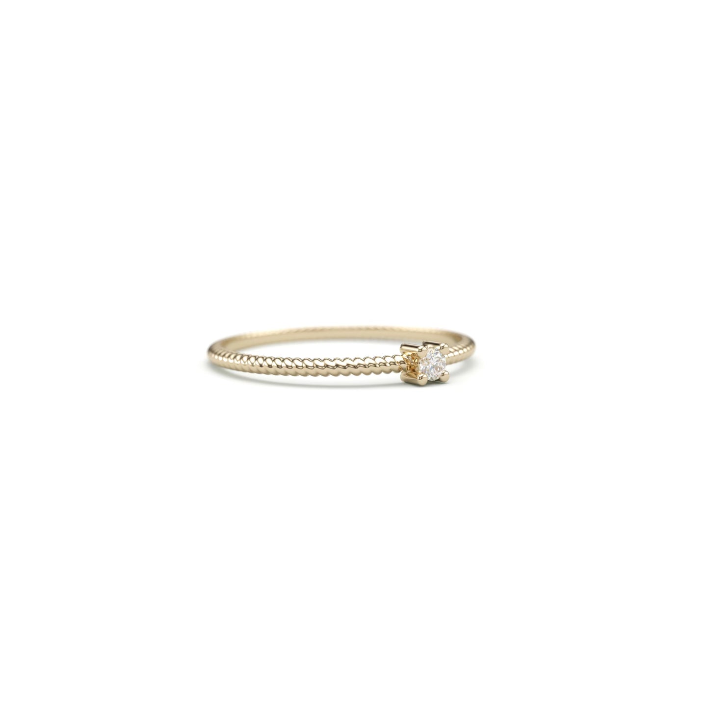 Cable Diamond Stack Ring