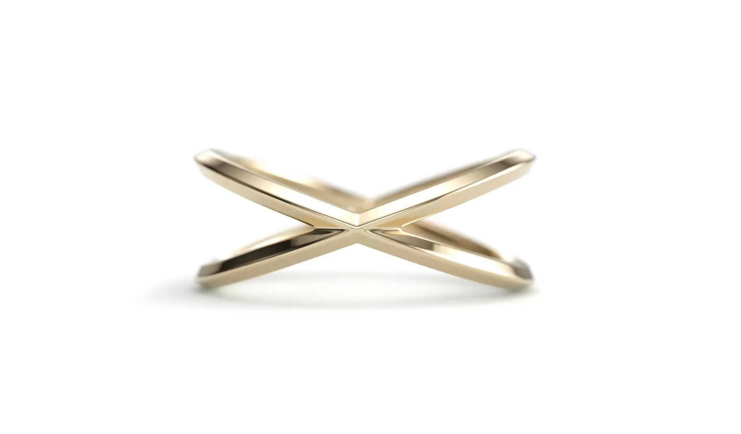 Criss Cross Knife Edge Stack Ring