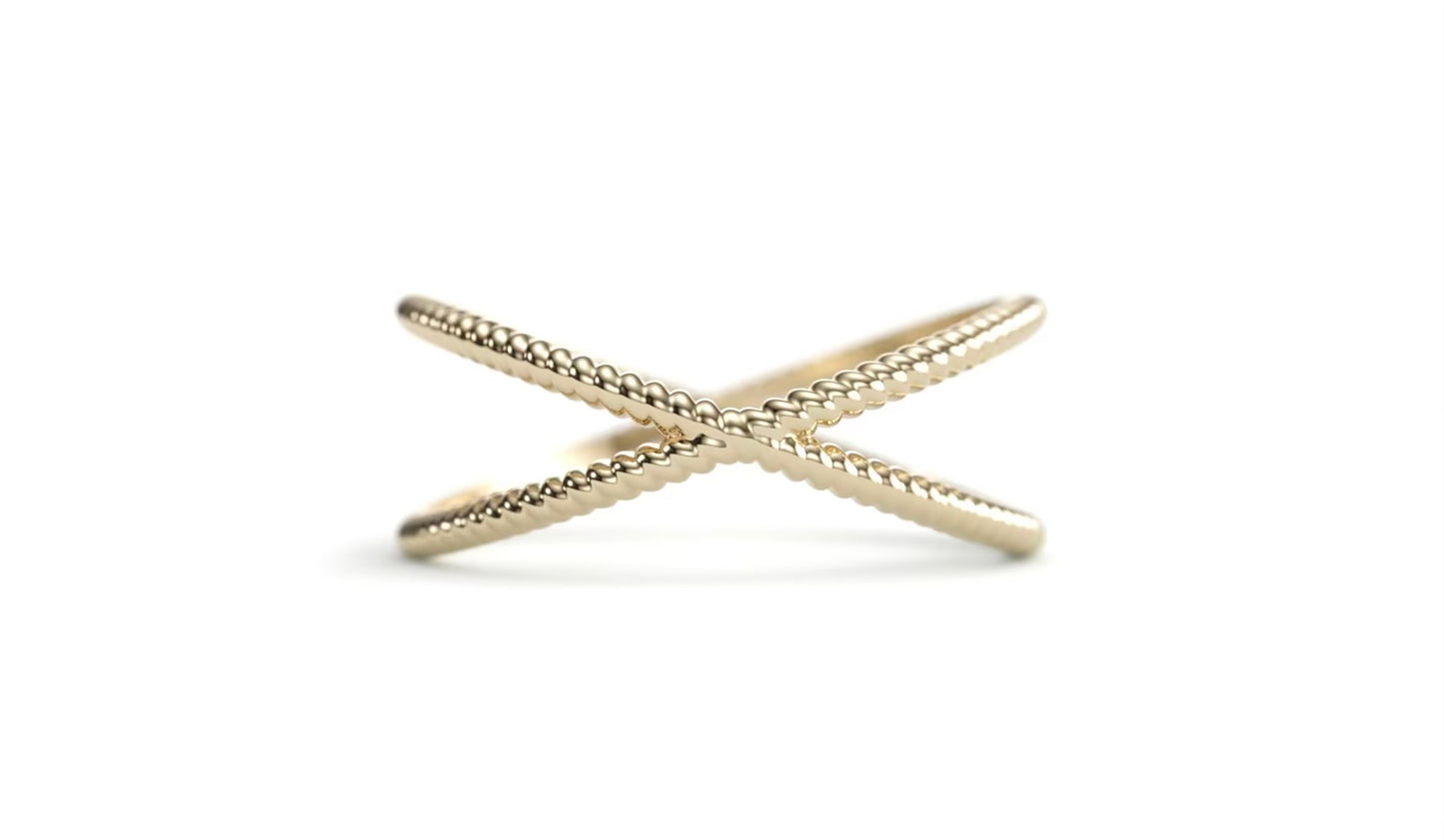 Criss Cross Rope Stack Ring