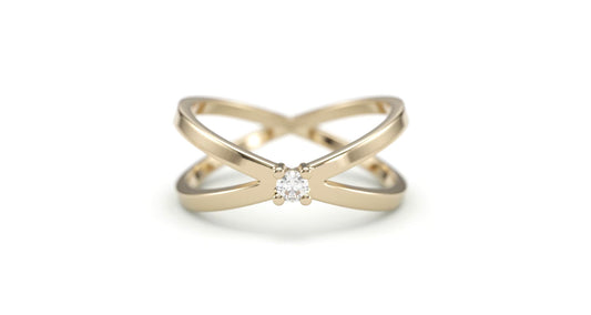 Criss Cross Diamond Stack Ring