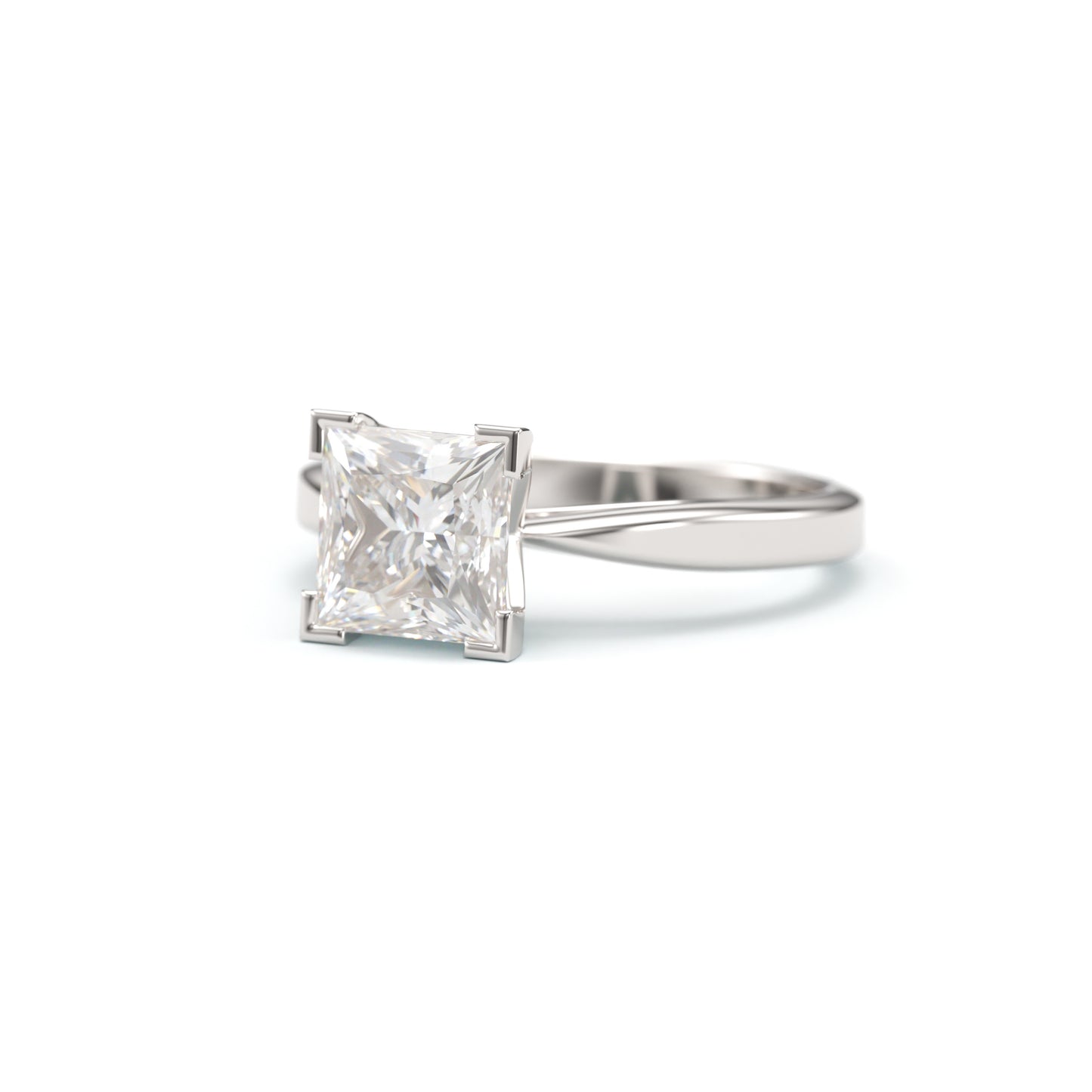 Classic Princess Solitaire Engagement Ring.