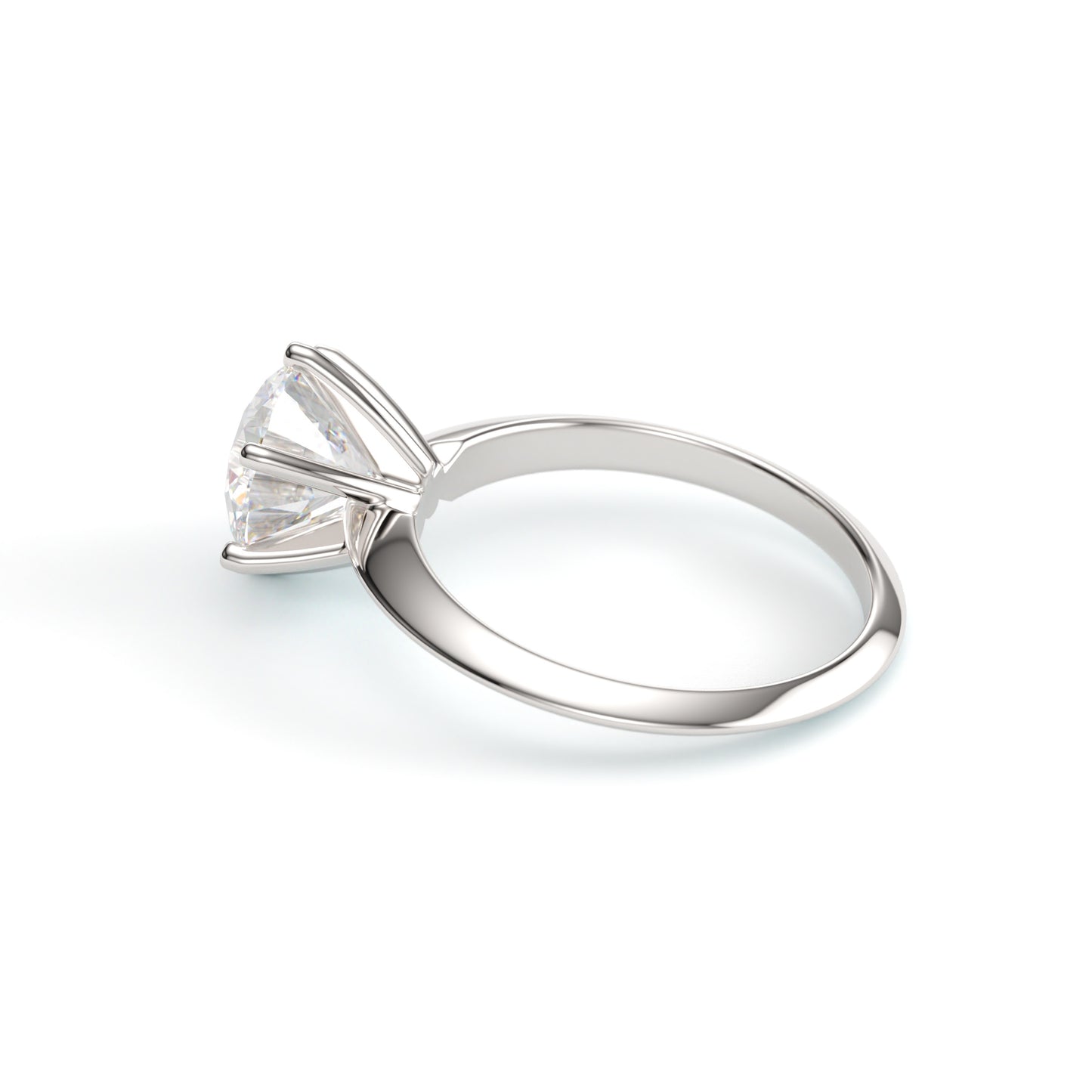 Classic Knife edge Solitaire Engagement Ring. 6 Prong