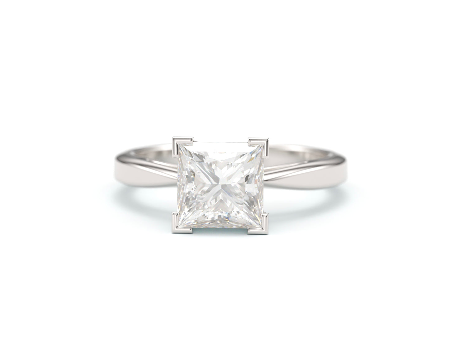 Classic Princess Solitaire Engagement Ring.