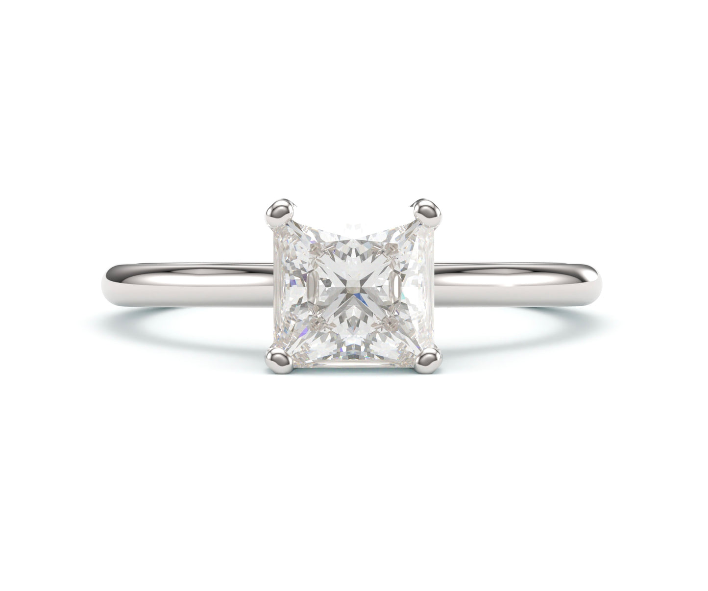 Princess on Classic Cathedral Solitaire Band