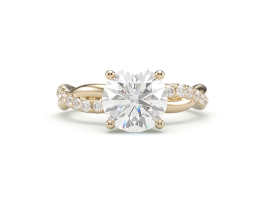 Pave Diamond Twist Engagement Ring.