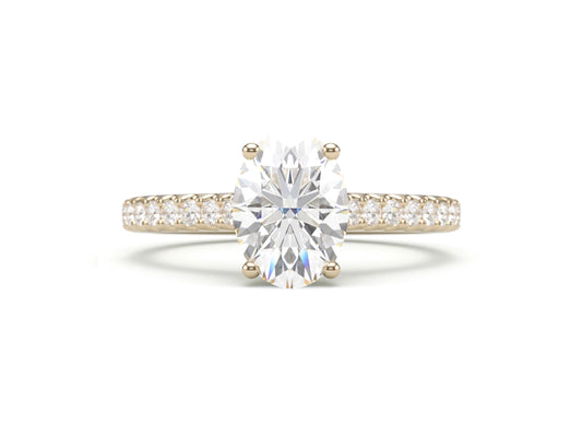 Classic Pave Diamond Oval Engagement Ring.