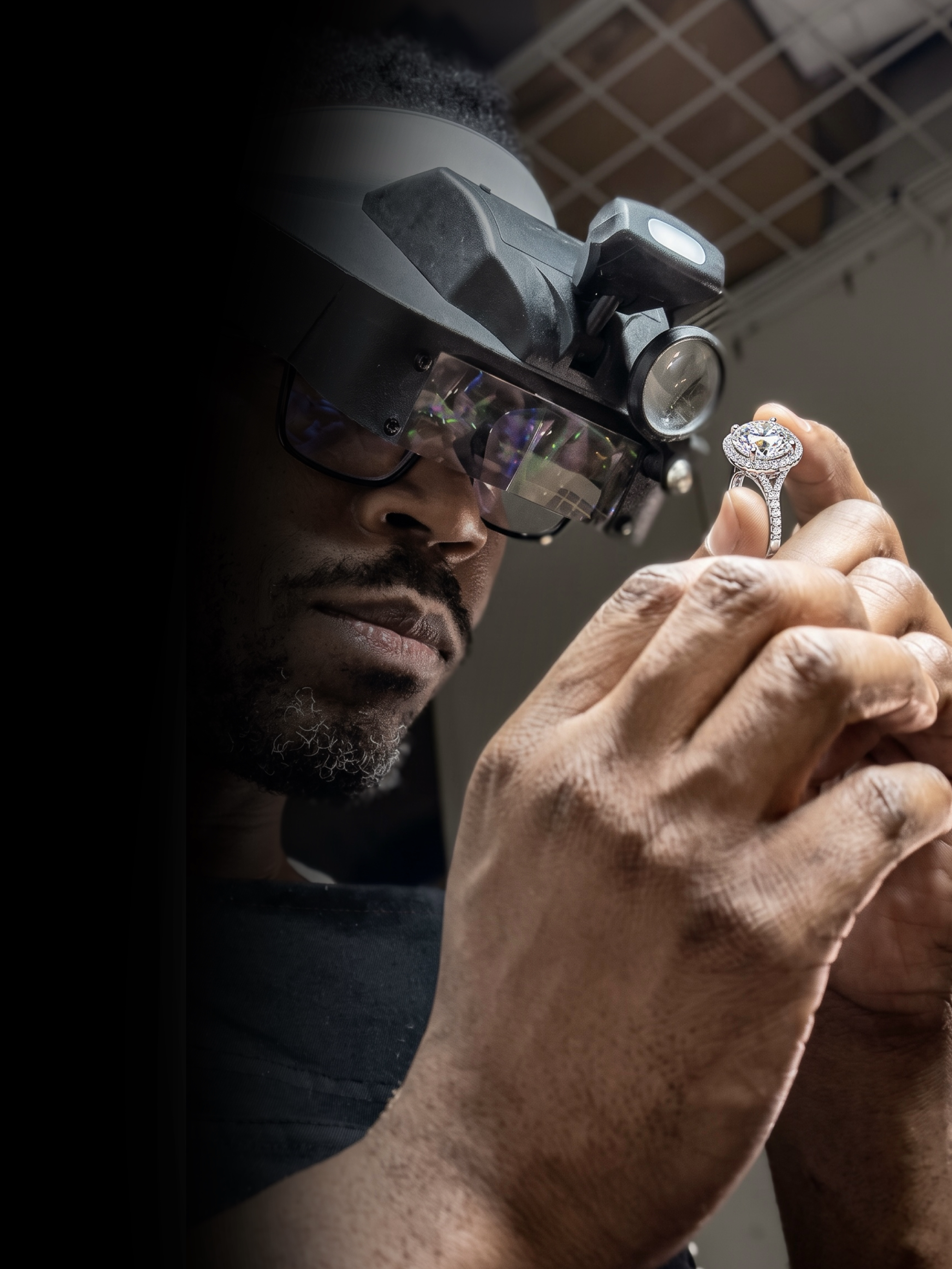 Jeweler working by hand